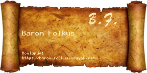 Baron Folkus névjegykártya